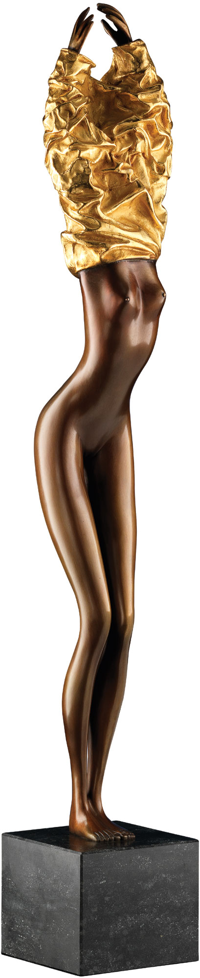 Bruno Bruni: Skulptur 'Eos II' (2013), Bronze teilvergoldet