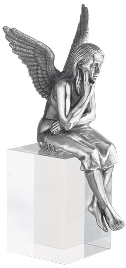 Ottmar Hörl: Skulptur 'Schutzengel', Version versilbert inkl. Sockel