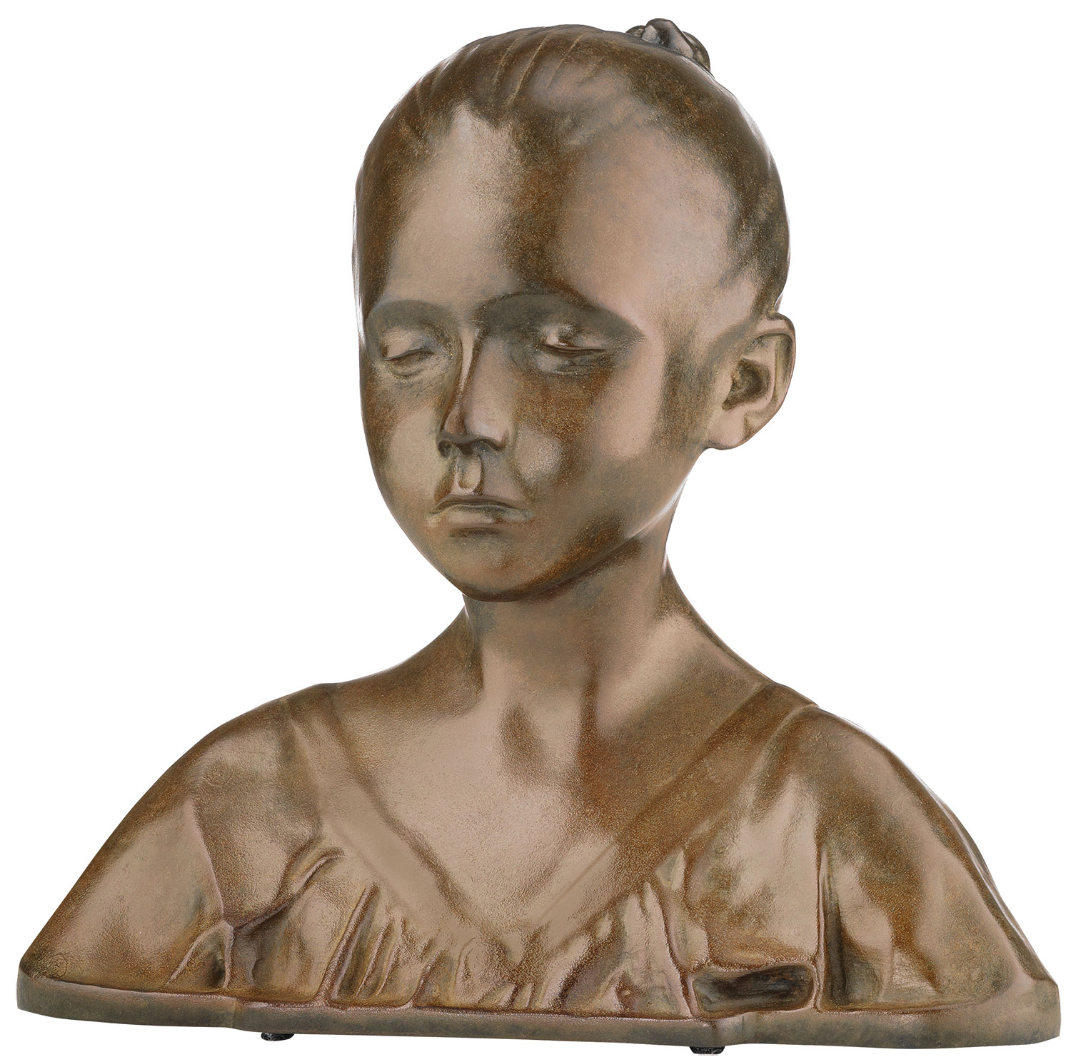 Hans am Ende : Buste 'Enfant de Worpswede', réduction en bronze, sculpture