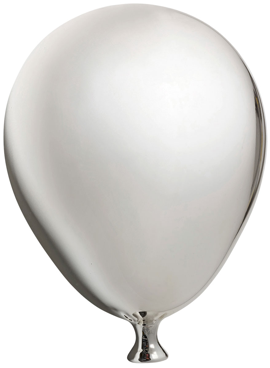 Wandobjekt 'Ballon', Version in Kunstguss Metallic-Silber, Skulptur