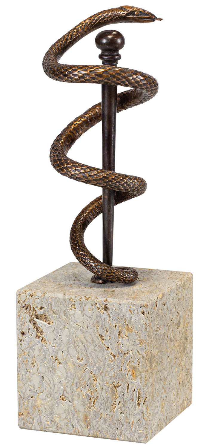 Skulptur 'Äskulapnatter', Metallguss