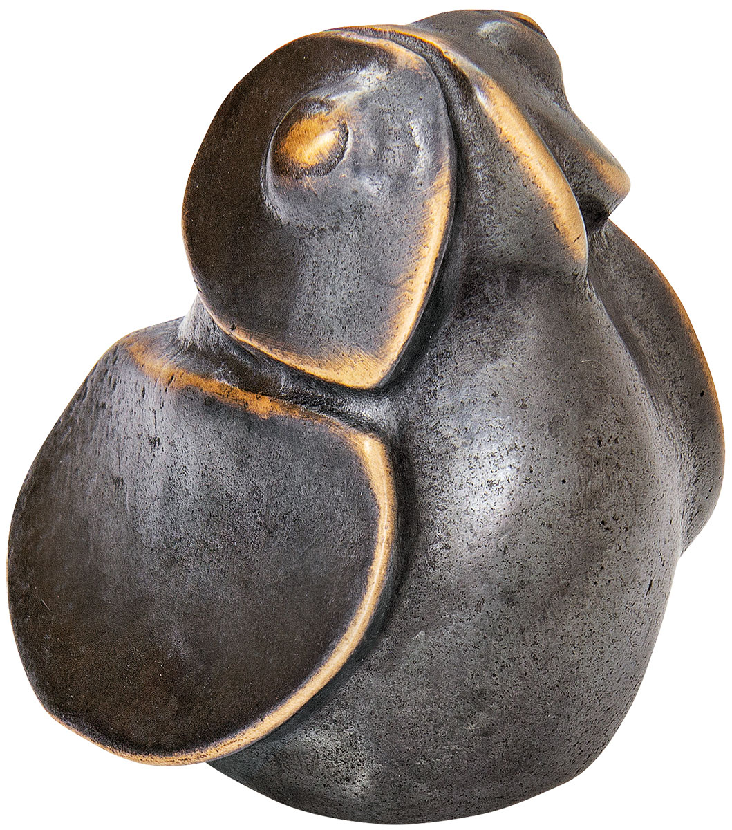 Herbert Fricke: Miniatuursculptuur 'Uil', brons