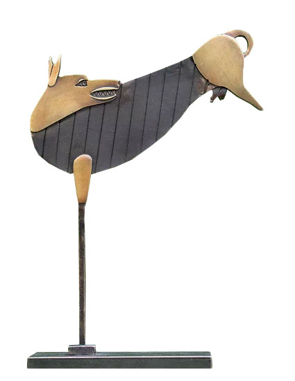 Paul Wunderlich: Skulptur 'Springender Hund', Bronze