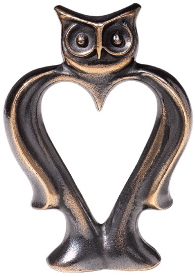 Bernardo Esposto: Skulptur 'Herzige Eule', Bronze
