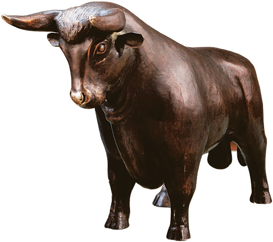 Roman: Skulptur 'Bulle', Version in Kunstbronze