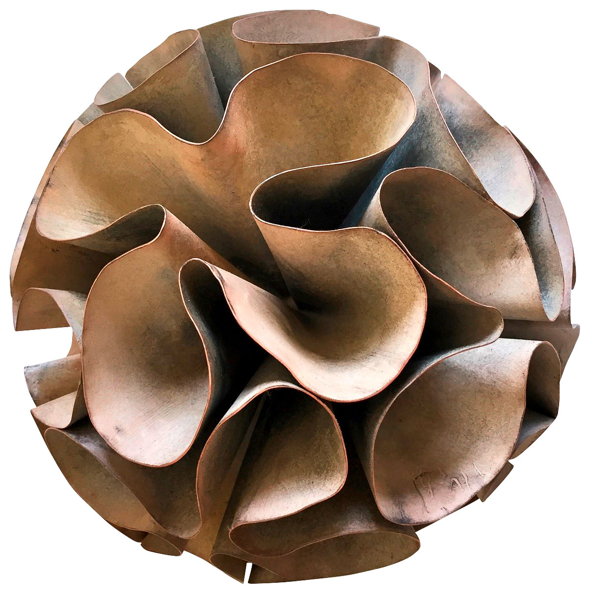 Garda Alexander: sculptuur 'Seed - Parelmoer' (2019) (origineel / uniek), koper gepigmenteerd
