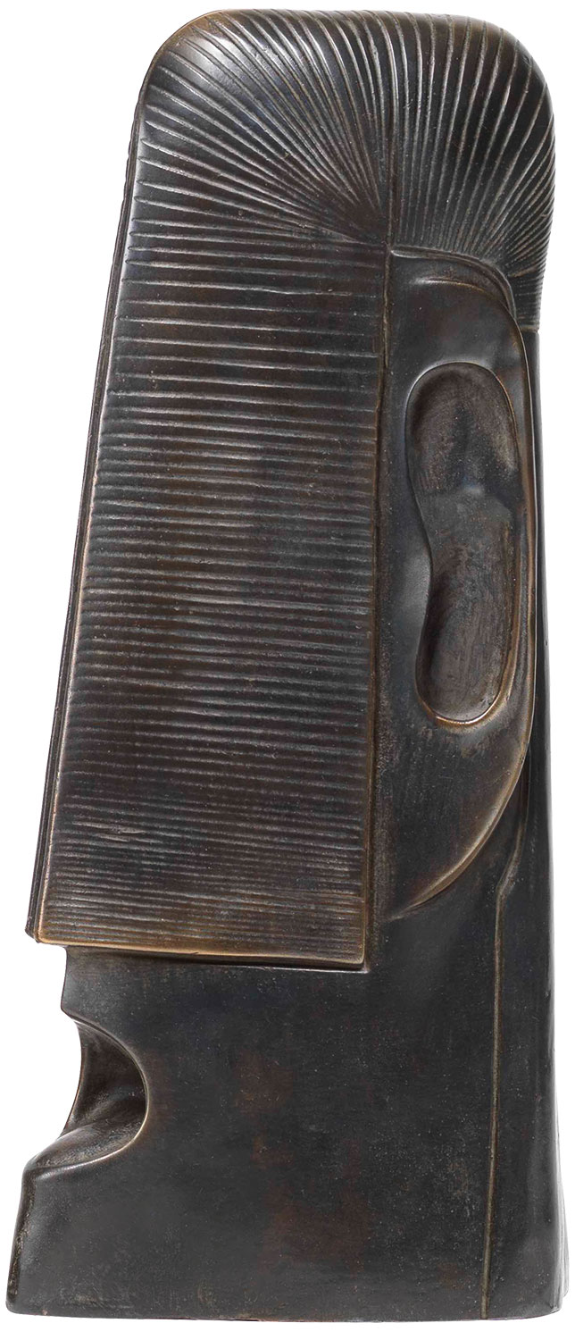 Rainer Kriester : Sculpture 'Grand tatouage' (1982), réduction en bronze foncé