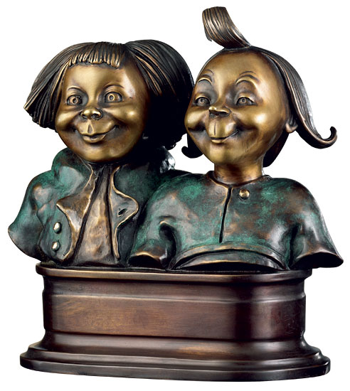 Wilhelm Busch: Skulptur 'Max und Moritz', Version in Kunstbronze