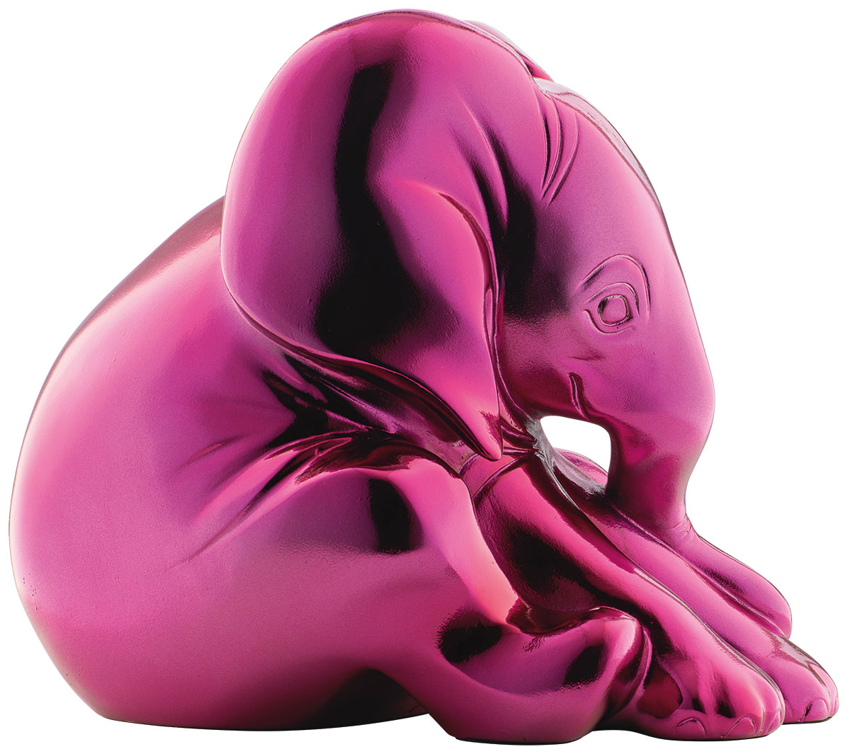 Jagna Weber: sculptuur 'Kleine olifant', gegoten versie in metallic roze