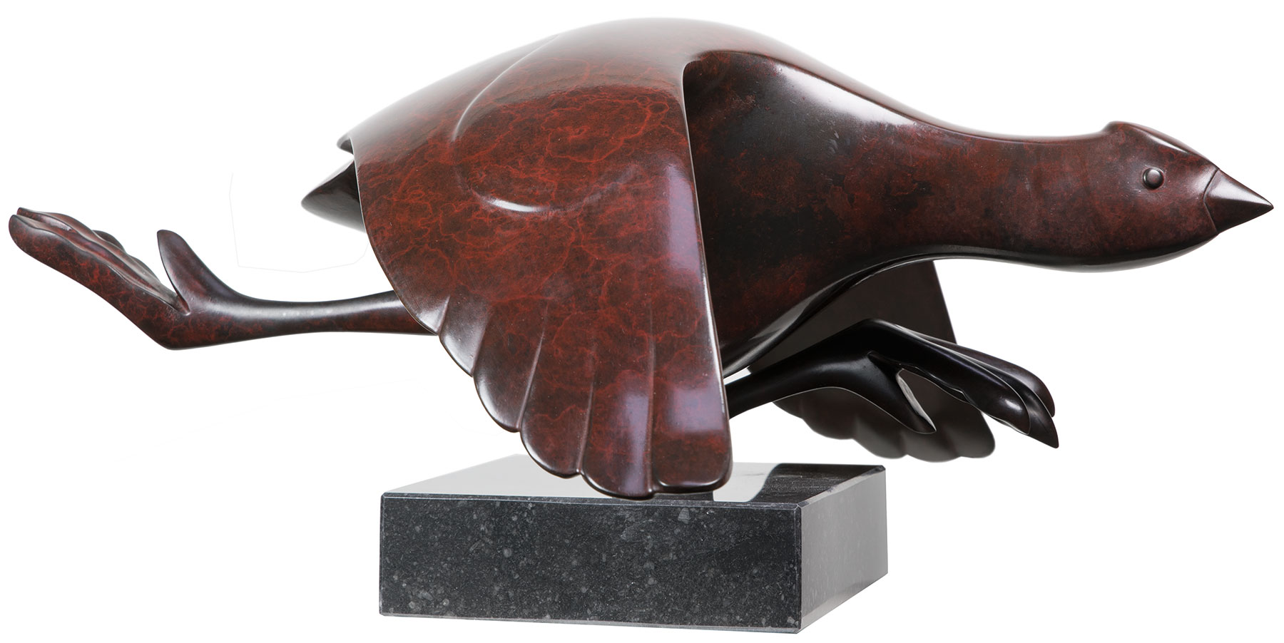 Evert den Hartog : Sculpture 'Foulque', bronze brun