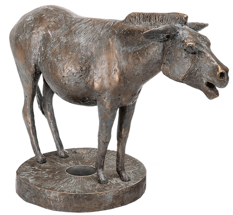 Hans Nübold: sculptuur 'Ezel', brons