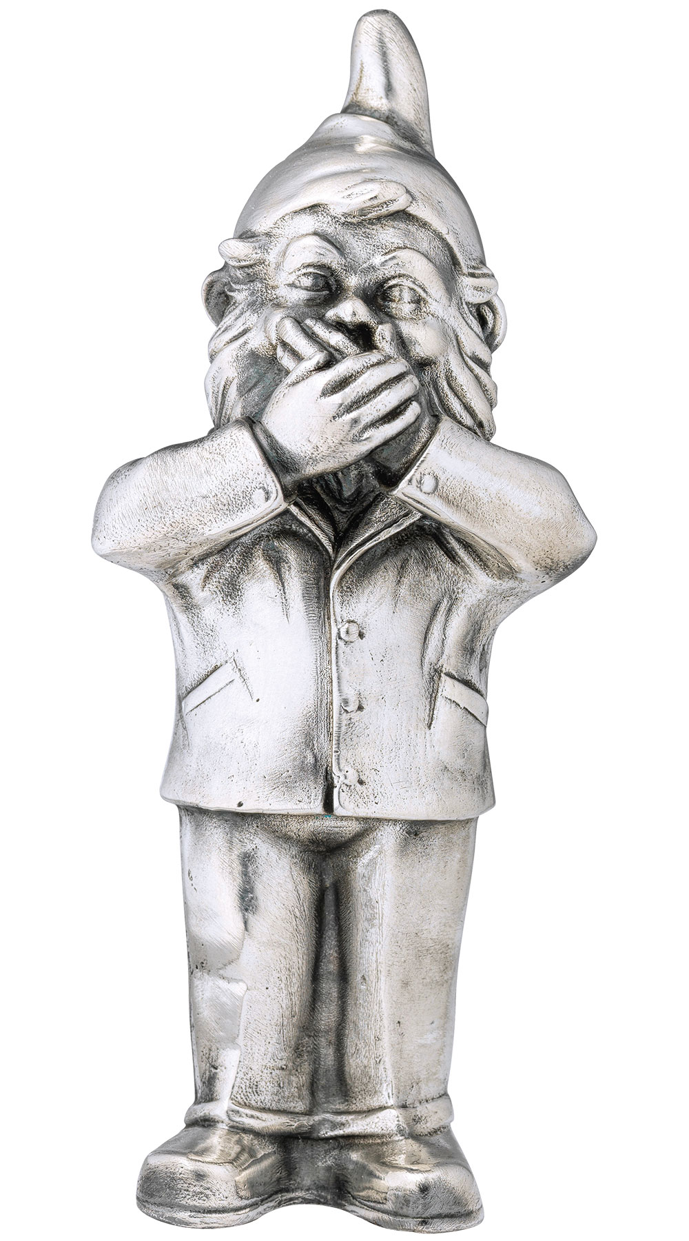 Ottmar Hörl: Skulptur 'Geheimnisträger - Nichts sagen', Version versilbert