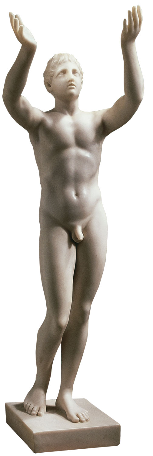 Leochares: Statue 'Betender Ephebe' (Reduktion), Version in Kunstmarmor