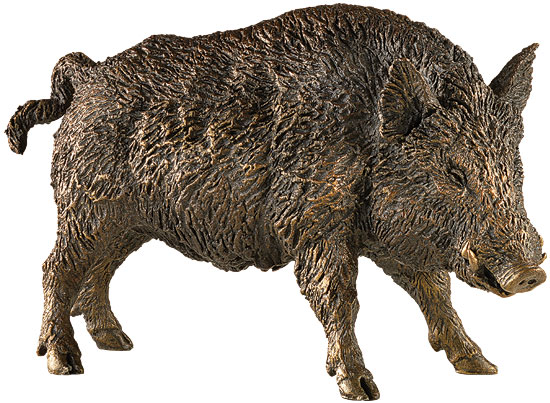 Axel Luther: Skulptur 'Wildschwein', Kunstbronze