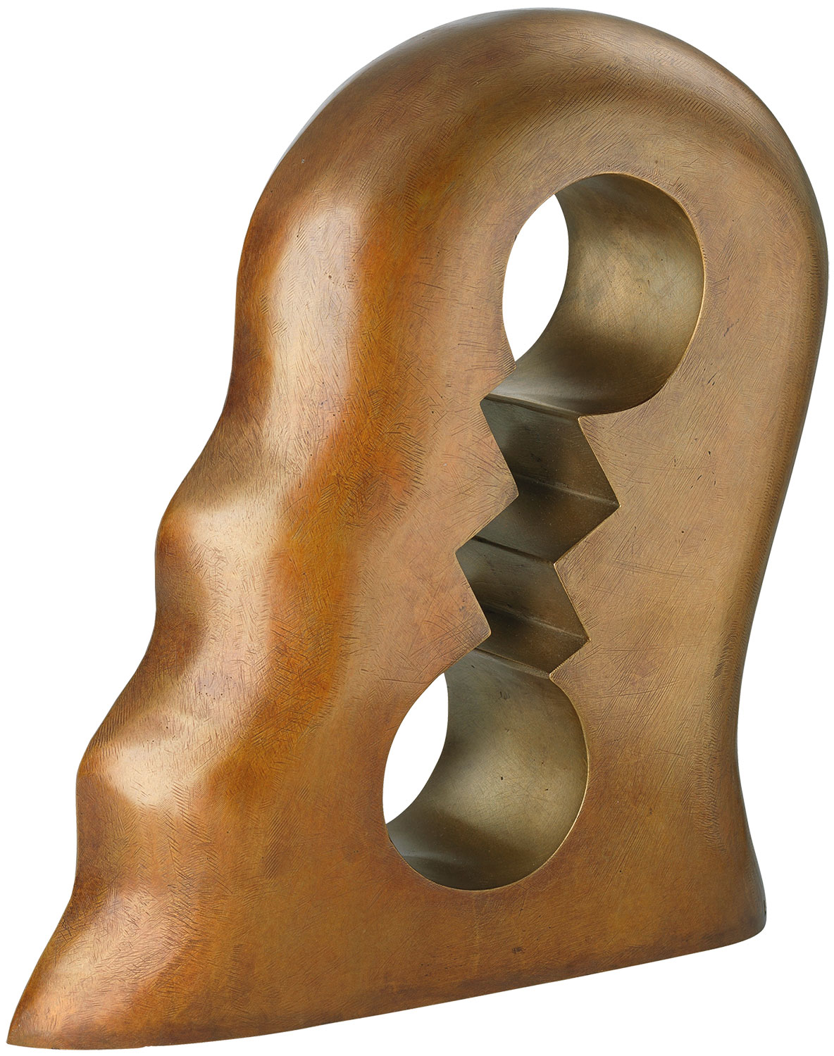 Hans Otto Lohrengel: sculptuur 'Hoofd met innerlijk leven', brons