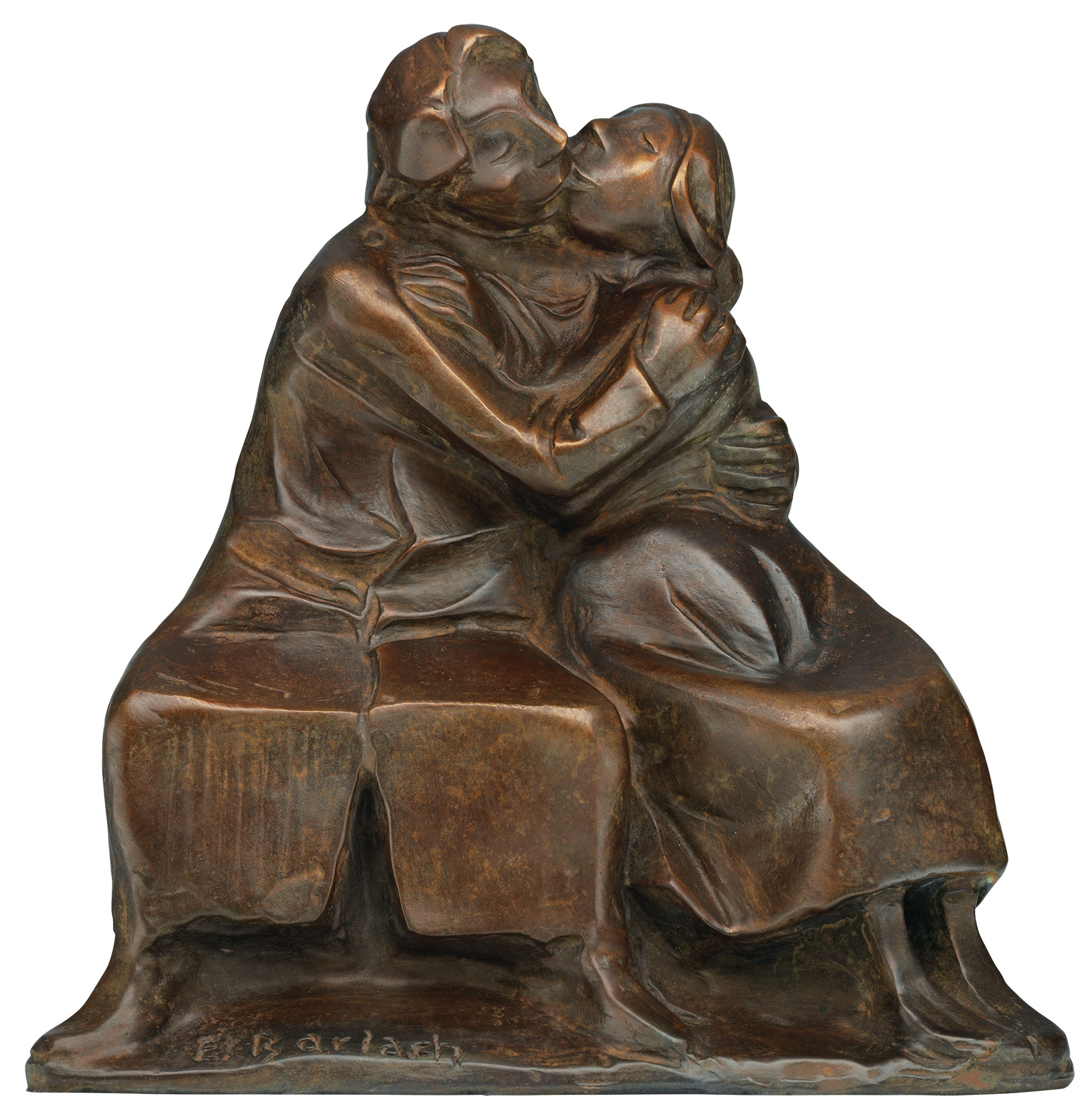 Ernst Barlach : Sculpture 'Groupe de baisers I' (1921), bronze