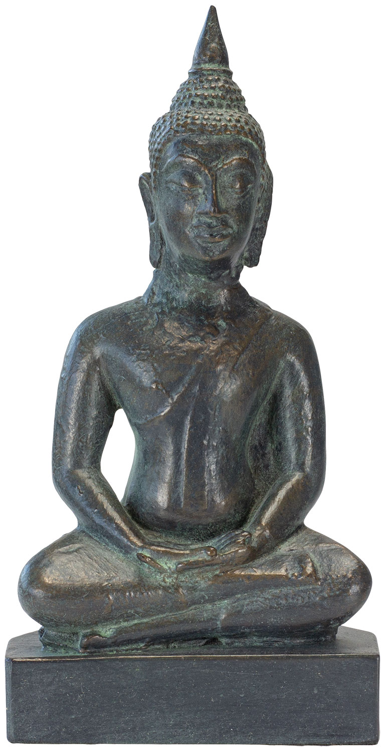 Sculpture 'Bouddha méditant', fonte d'art