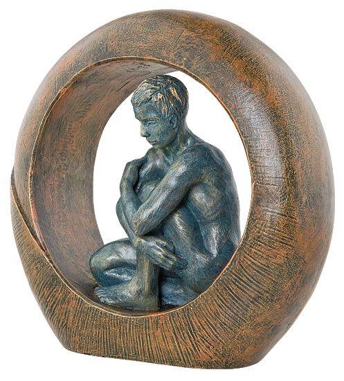 Angeles Anglada: Skulptur 'Saturn', Kunstguss Steinoptik
