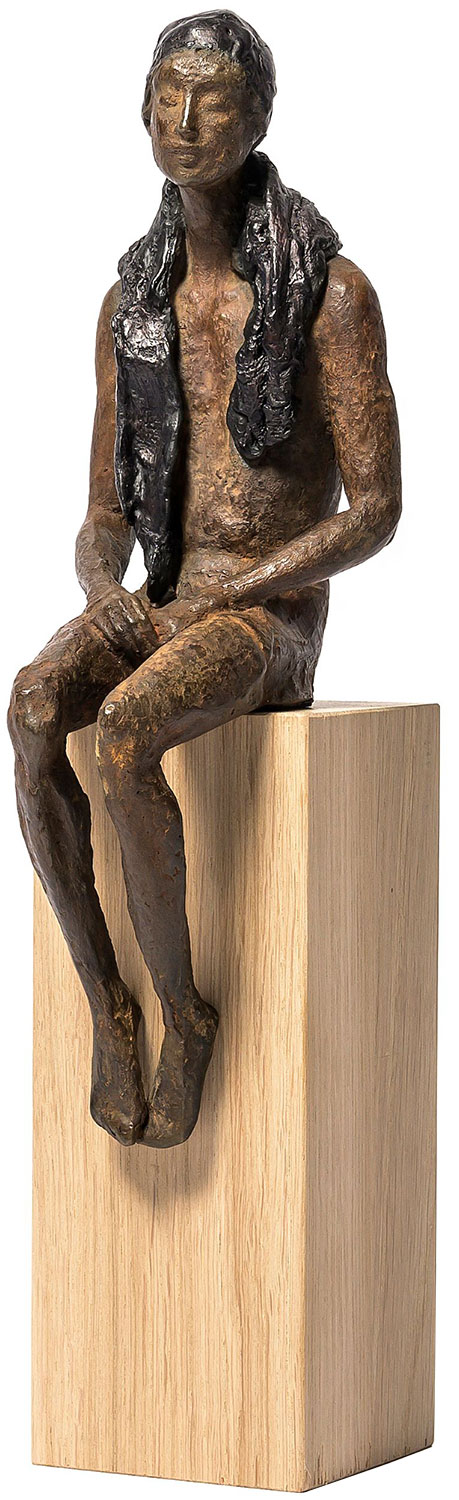 Raffaella Benetti: Skulptur 'Nuotatore II', Bronze auf Holz