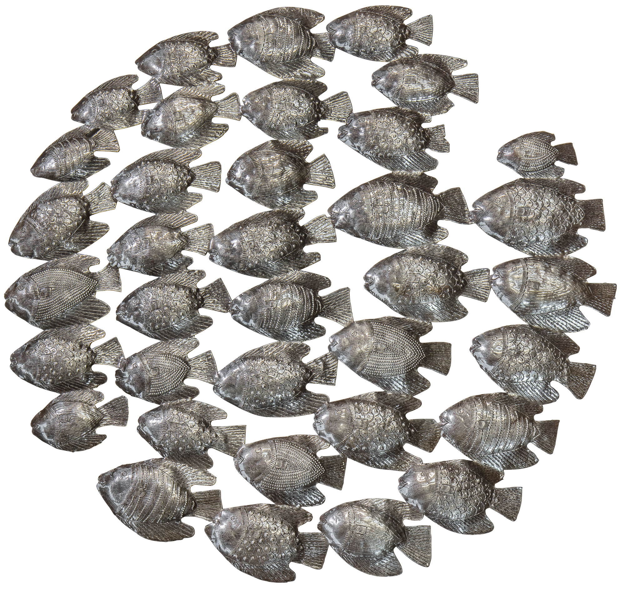 Wandobjekt 'Fischschwarm', Eisen