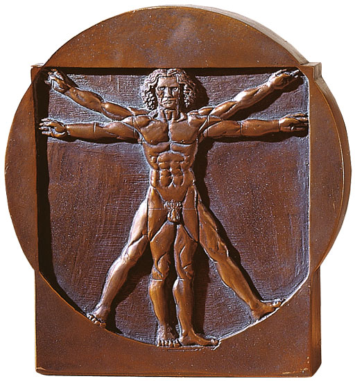 Leonardo da Vinci: 'Schema delle Proporzioni', Standrelief 'Mann'