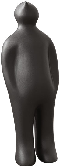 Guido Deleu: Keramische figuur 'De Bezoeker' (grote versie, hoogte 75 cm, grafiet), sculptuur