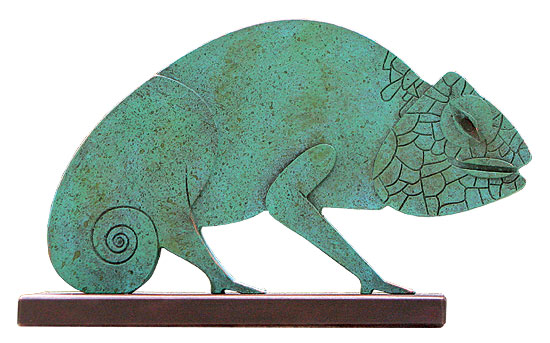 Paul Wunderlich: Skulptur 'Chamäleon', Metallguss
