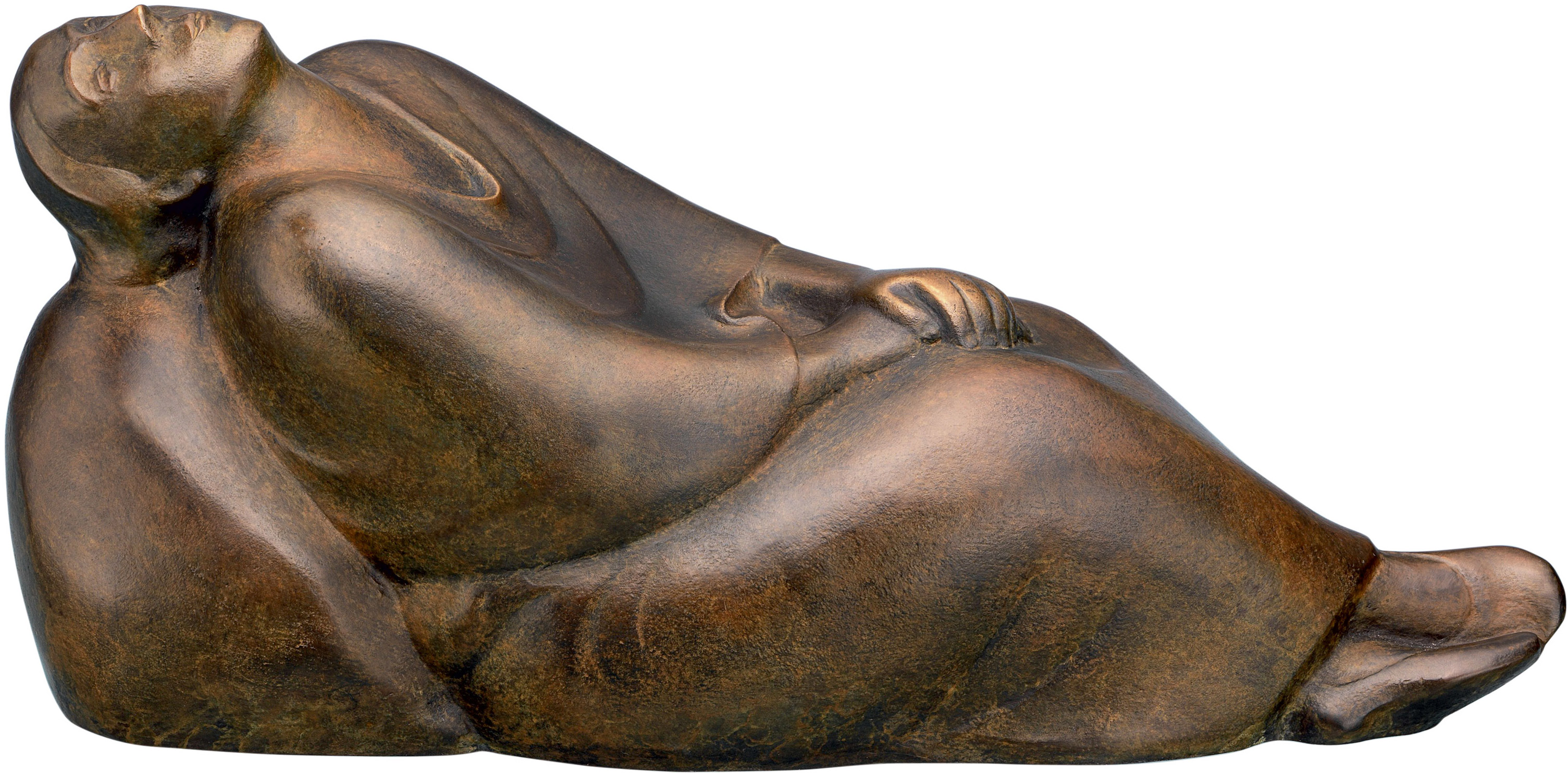 Ernst Barlach: Houten sculptuur 'Dromende vrouw' (1912), reductie in brons