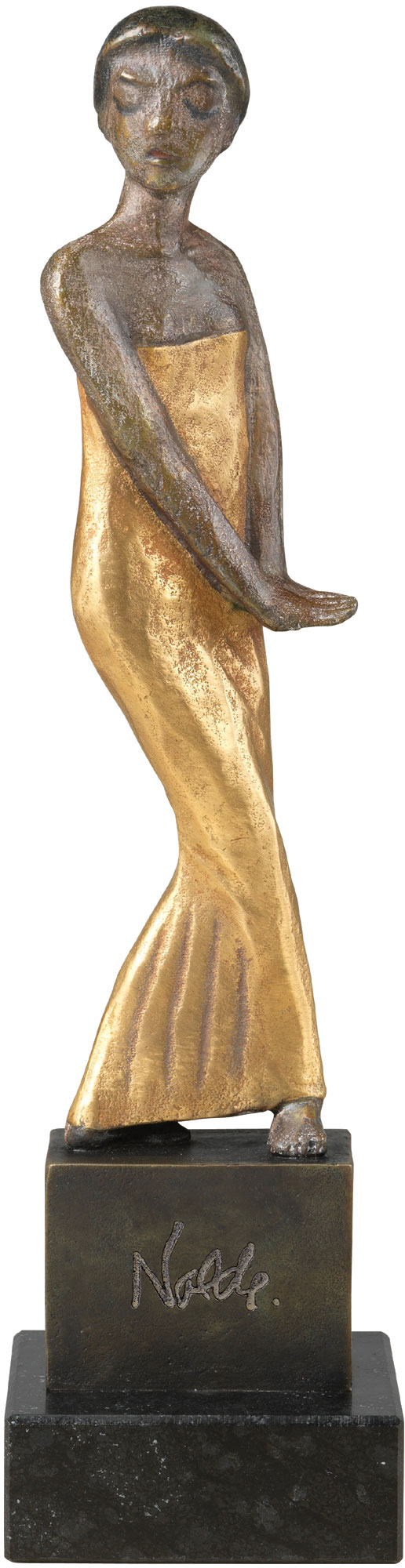 Emil Nolde : Sculpture 'Danseuse de Java' (1913/14), bronze partiellement doré
