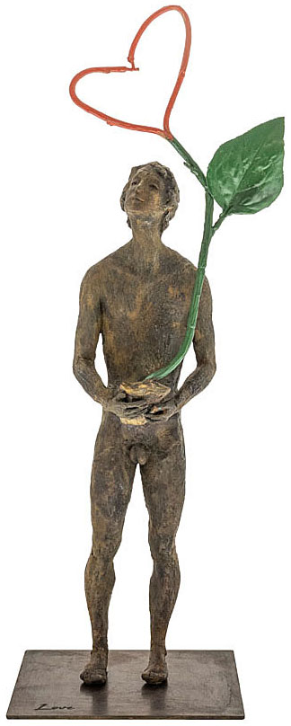 Raffaella Benetti: Skulptur 'Thoughts IV - Love', Bronze