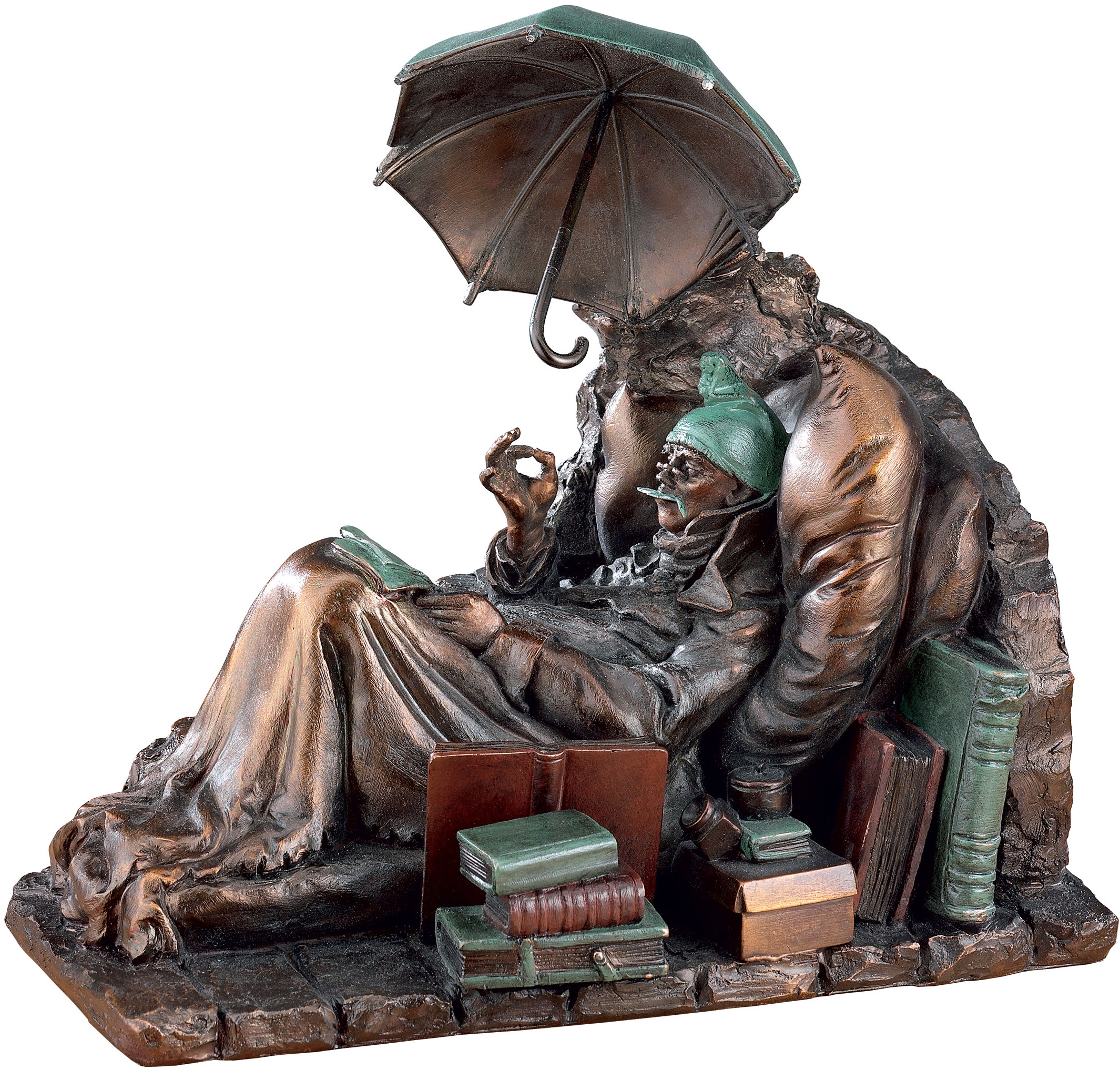 Carl Spitzweg : Sculpture 'Le pauvre poète' (1839), fonte d'art