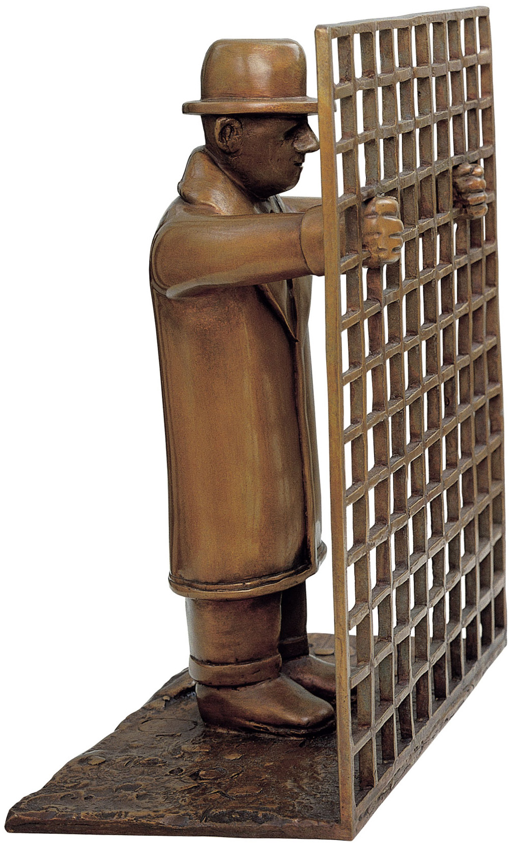 Siegfried Neuenhausen: sculptuur 'Man met rooster', brons