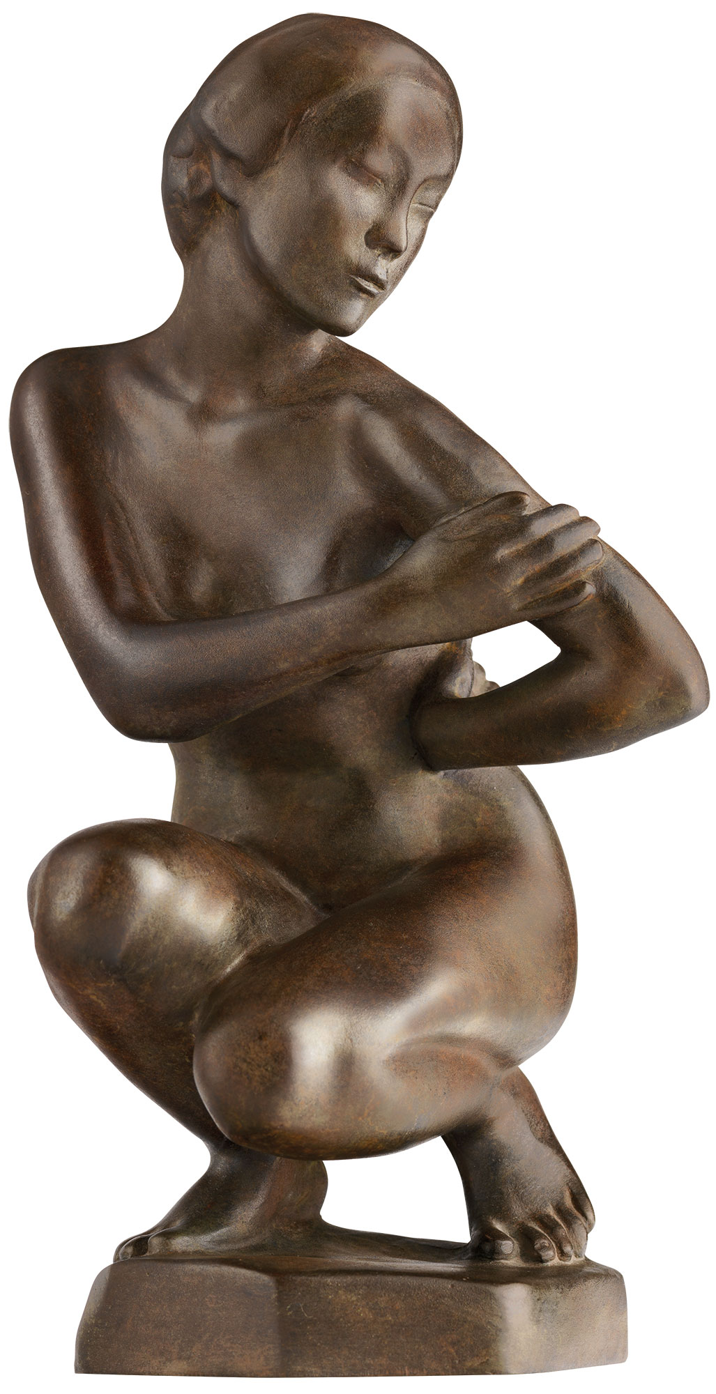 Georg Kolbe : Sculpture 'Japonaise accroupie', réduction en bronze