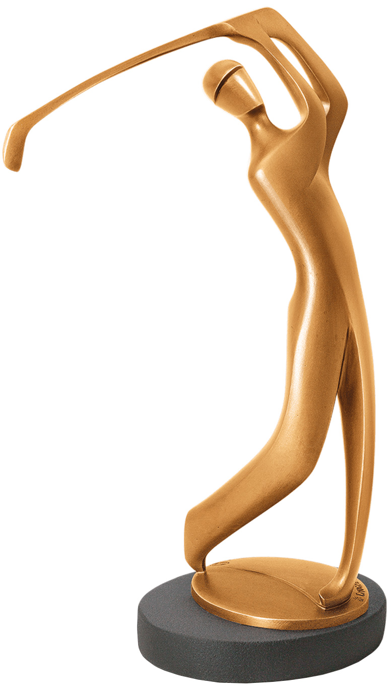 Torsten Mücke: Skulptur 'Golfer' (2014), Bronze