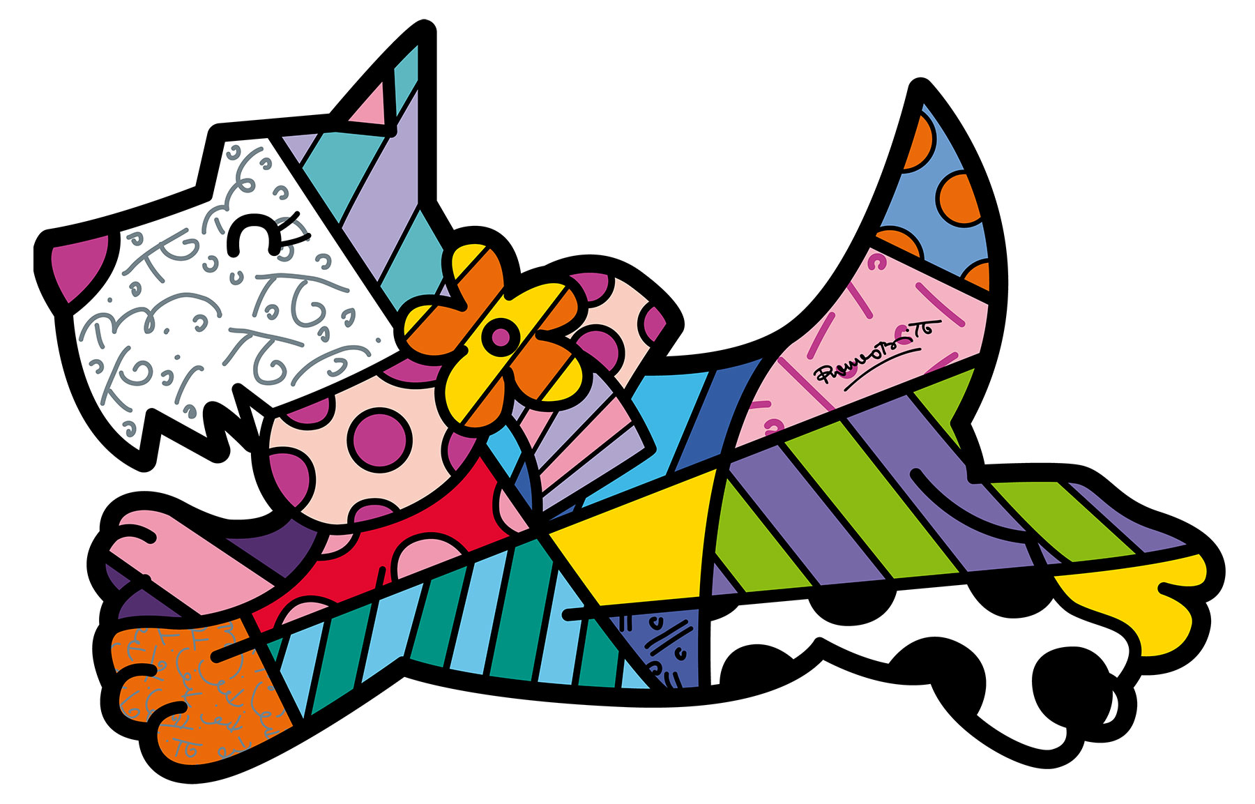 Romero Britto: Art Panel / Wandobjekt 'Dog'