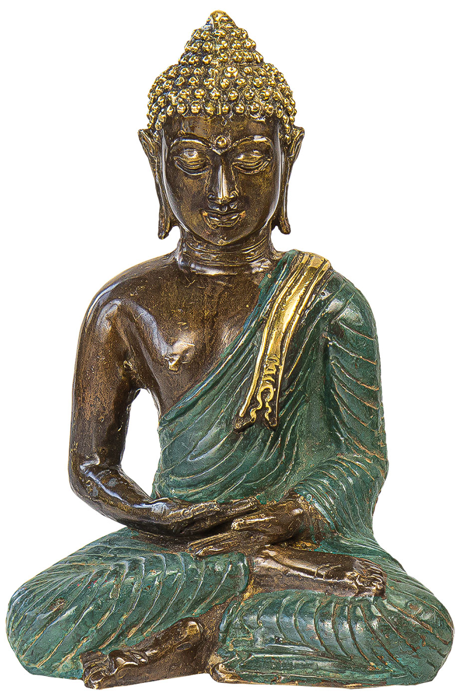 Sculpture 'Bouddha méditant', bronze finition antique