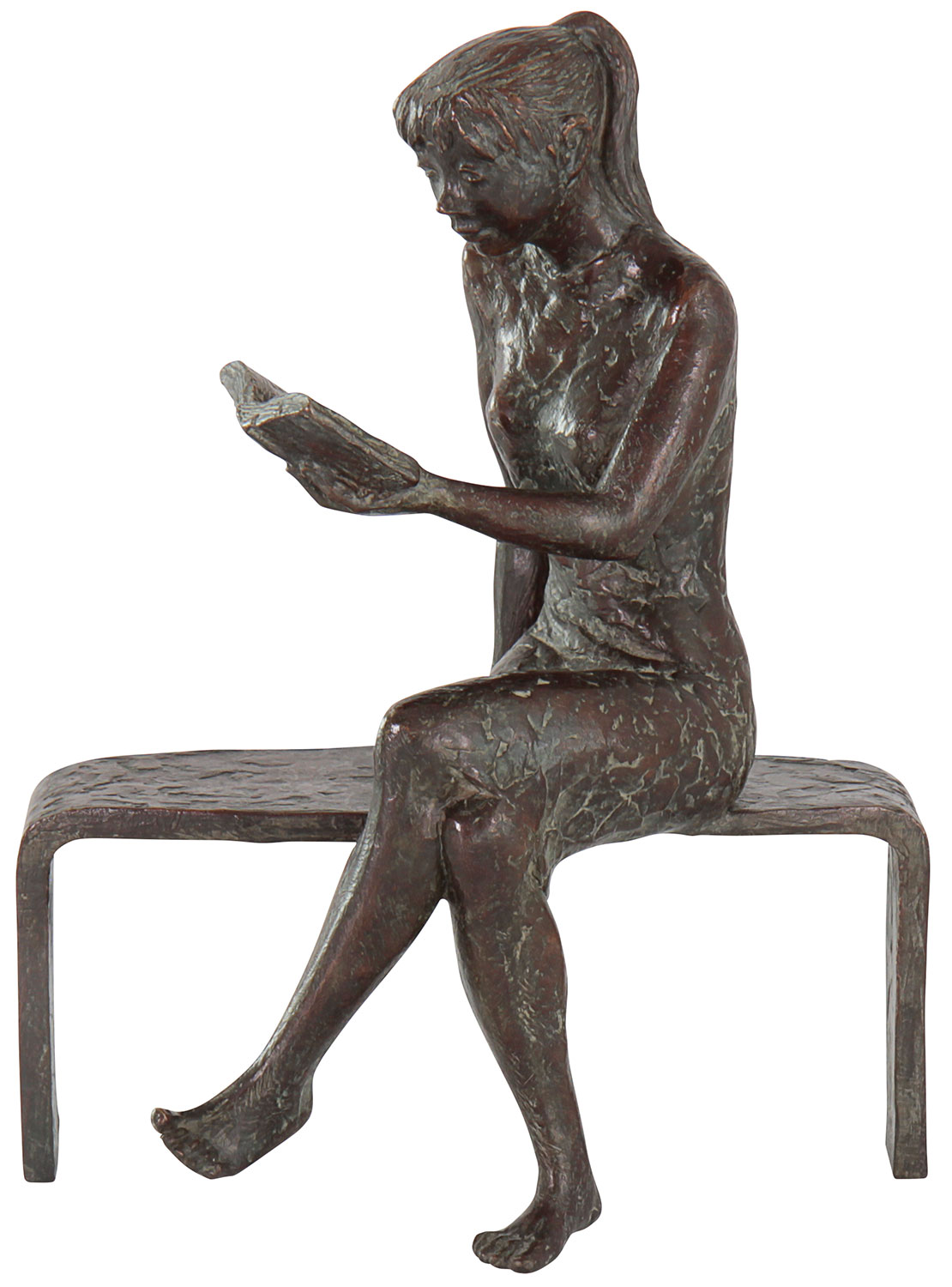 Jürgen Ebert: sculptuur 'Reading', brons