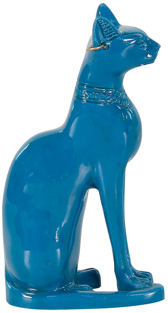Skulptur 'Bastetkatze mit Ohrring', Kunstguss