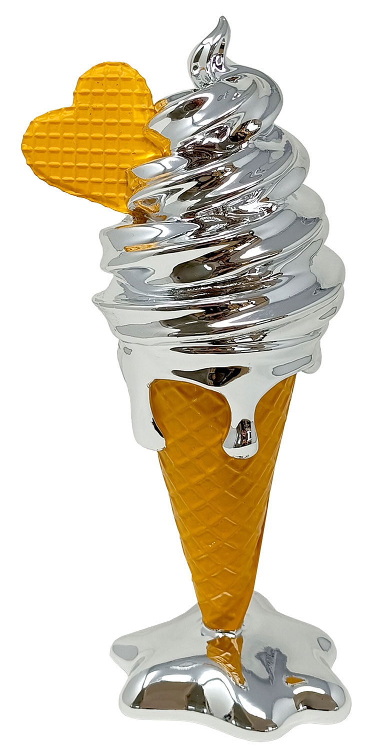 Sequenze: Decorative object 'Ice', silver-coloured version, sculpture